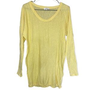 Babaton | Aritzia Yellow 100% Linen Relaxed-Fit  Long Sleeve Top Size XS